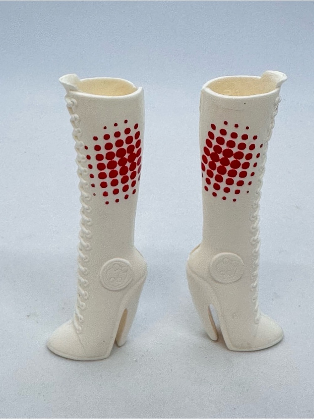 Monster High Replacement Wydowna Spider I Heart Fashion White Boots Shoes 3"T